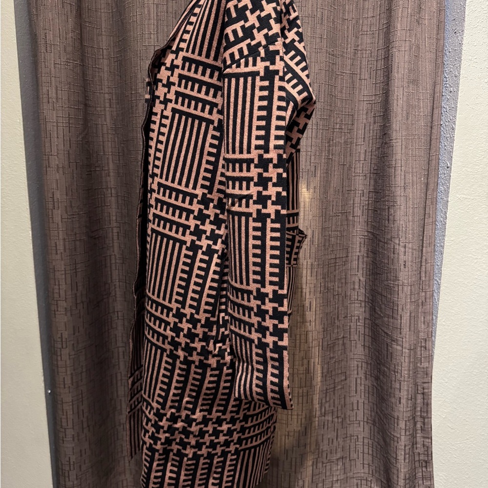 PREMISE Long Black and Brown Open Cardigan/Sweater - Size S/P - Picture 4 of 8